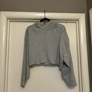 Fabletics Heather Gray Cropped Sweatshirt